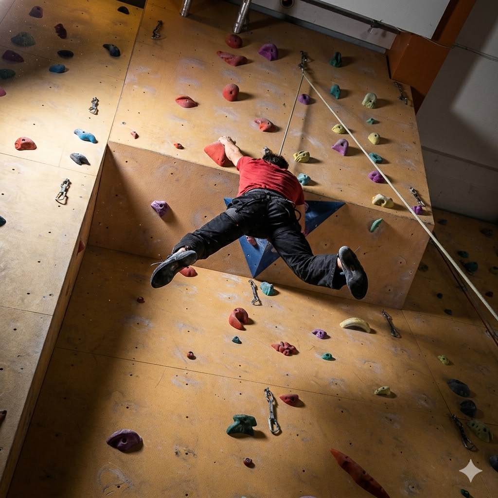 Bouldern und Klettern an der Kletterwand