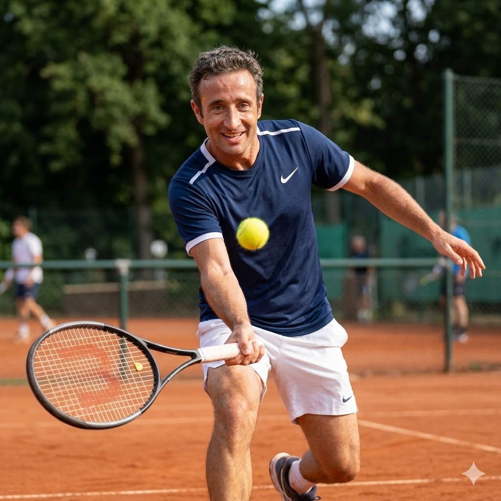 Angel Perez Valence beim Tennis auf Sandplatz